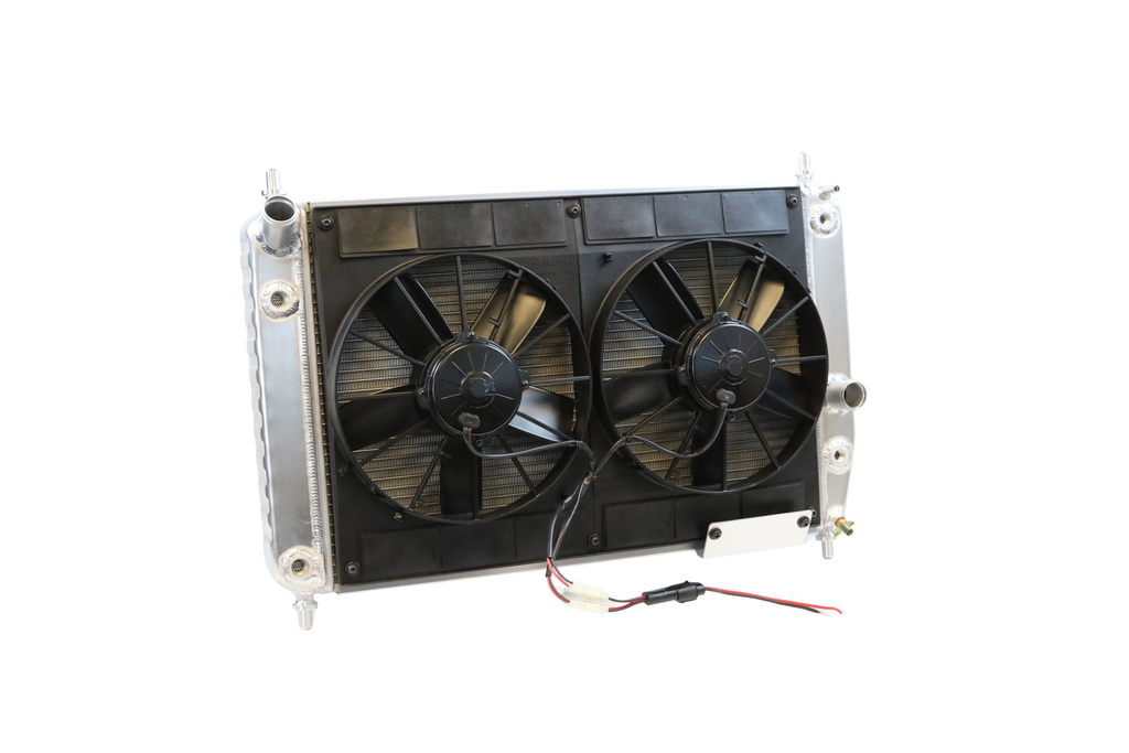 C6 Corvette Radiator with Dual 11" Brushed Fan Kit