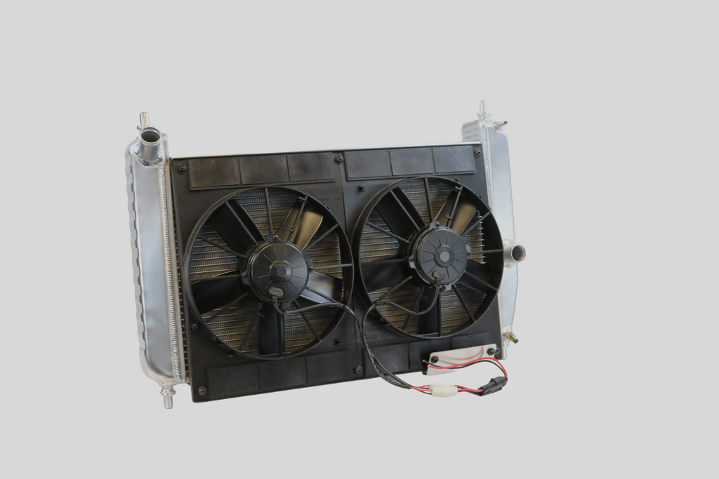 C6 Corvette Radiator with Dual 11" Brushed Fan Kit