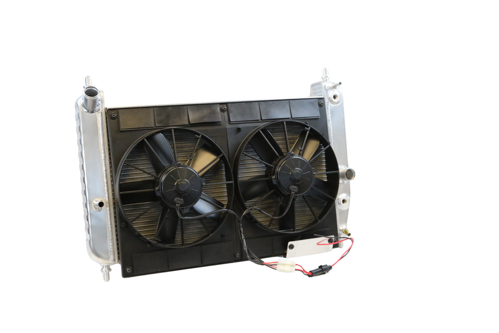C6 Corvette Radiator with Dual 11" Brushed Fan Kit