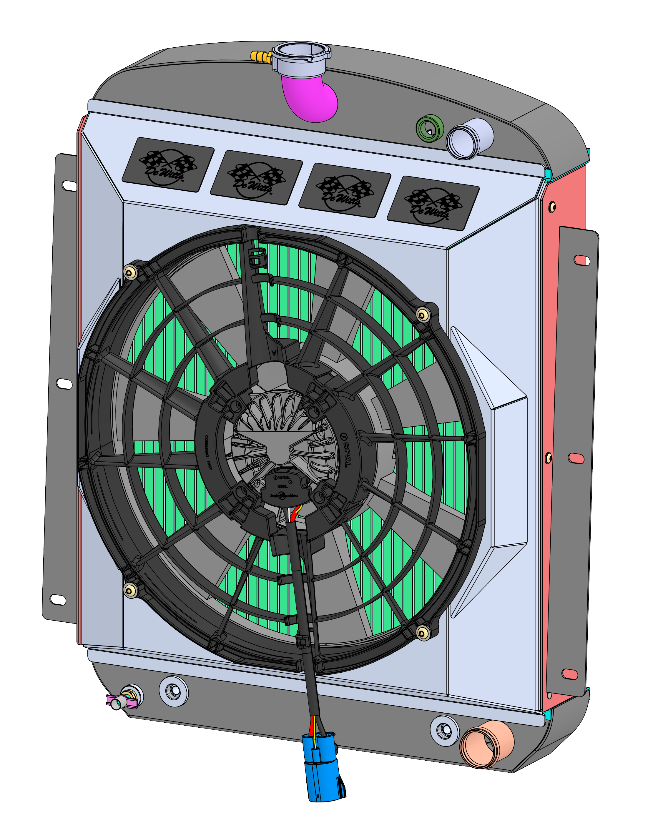 GMC truck radiator and fan package
